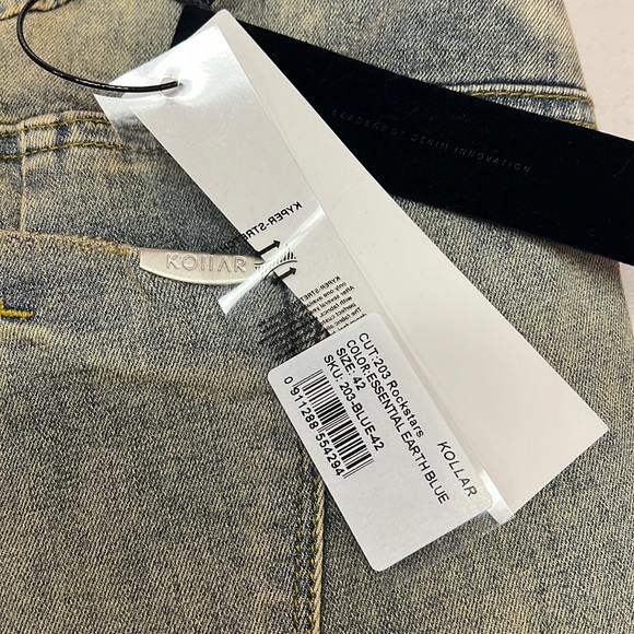 NEW Kollar 203 Skinny Essential Earth Blue Denim Jeans Comfort Men’s Size 42 - Picture 5 of 12
